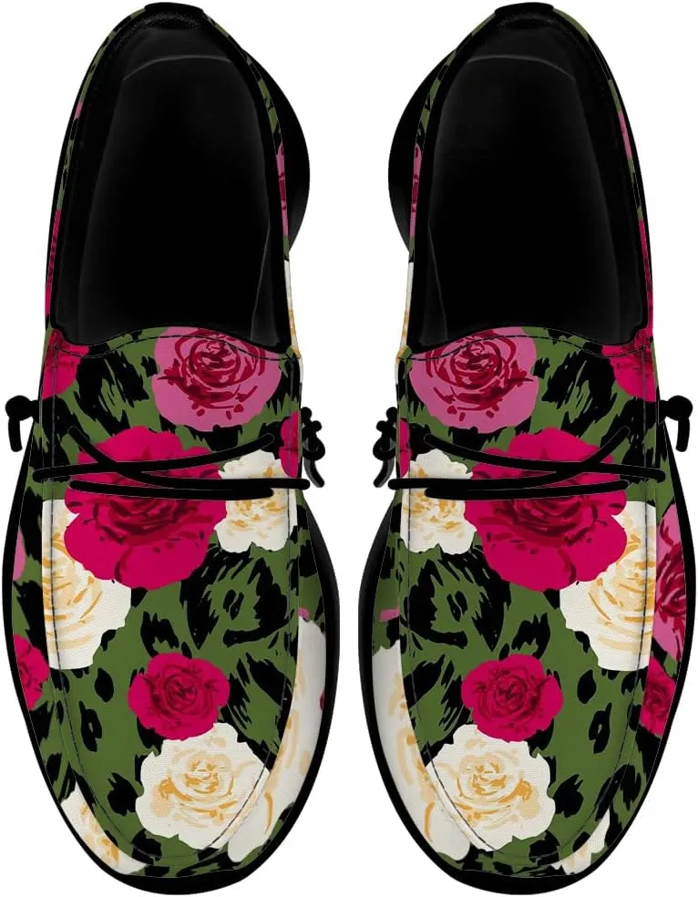 Loafers for Women Men Leopard Print Slip-on Shoes Floral Walking Shoes Gifts for Men Women