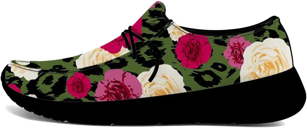 Loafers for Women Men Leopard Print Slip-on Shoes Floral Walking Shoes Gifts for Men Women