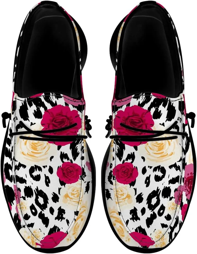 Loafers for Women Men Leopard Print Slip-on Shoes Floral Walking Shoes Gifts for Men Women