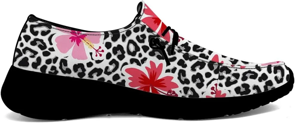 Loafers for Women Men Leopard Print Slip-on Shoes Floral Walking Shoes Gifts for Men Women