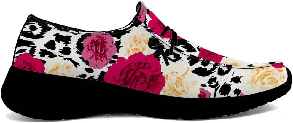 Loafers for Women Men Leopard Print Slip-on Shoes Floral Walking Shoes Gifts for Men Women
