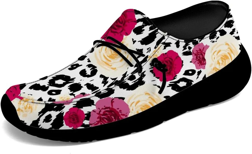 Loafers for Women Men Leopard Print Slip-on Shoes Floral Walking Shoes Gifts for Men Women