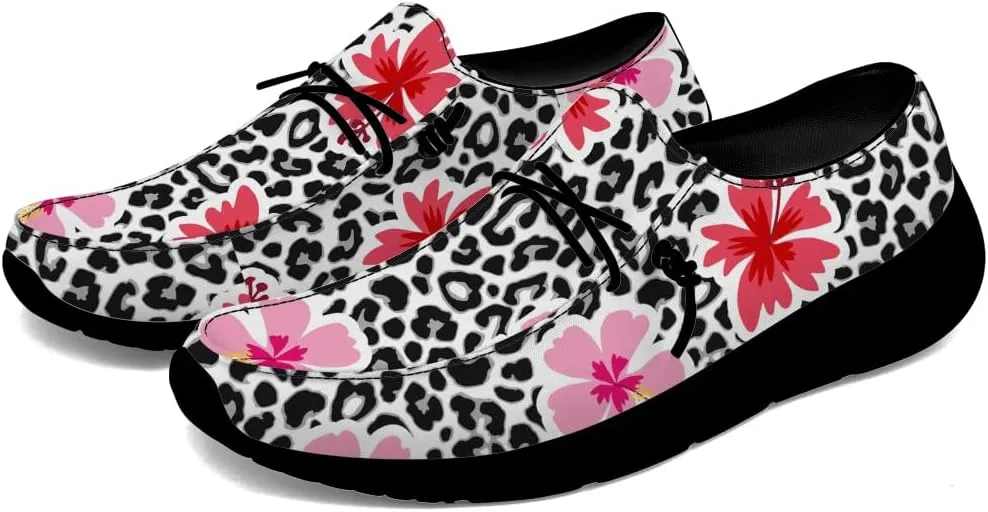 Loafers for Women Men Leopard Print Slip-on Shoes Floral Walking Shoes Gifts for Men Women