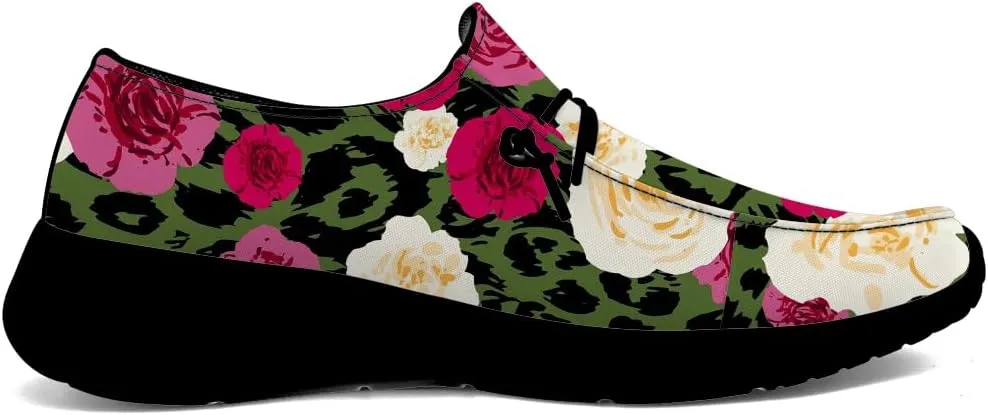 Loafers for Women Men Leopard Print Slip-on Shoes Floral Walking Shoes Gifts for Men Women