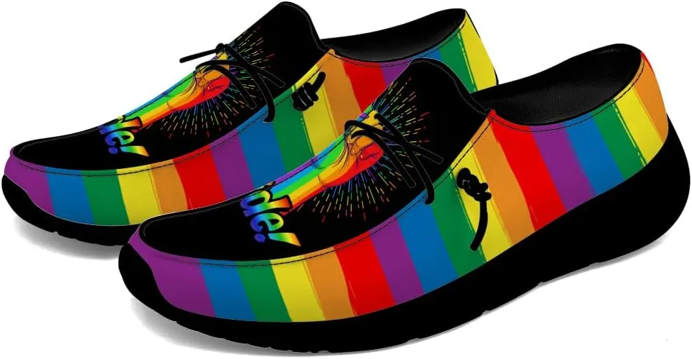 Loafers for Women Men Pride Shoes Rainbow Slip-on Sneakers Gifts for Men Women