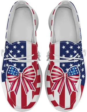 Loafers for Women Men Red White Blue Slip-on Shoes Patriotic Sneakers Gifts for Men Women
