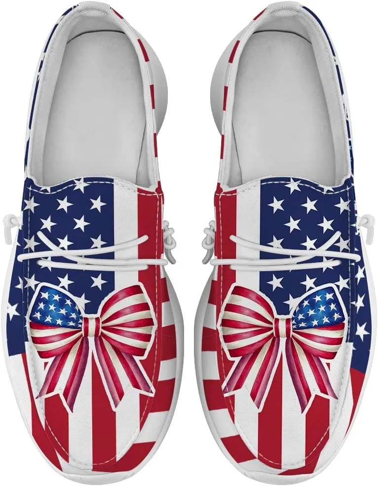 Loafers for Women Men Red White Blue Slip-on Shoes Patriotic Sneakers Gifts for Men Women