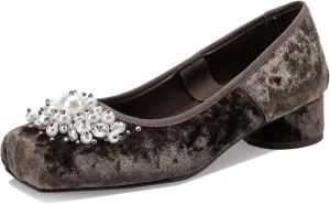 Mary Jane Shoes Women 1 Inch Low Heels Chunky Block Square Toe Faux Suede Dress Pumps Dressy Comfortable Width Slip On Classy Flats Ballet Strap Loafers