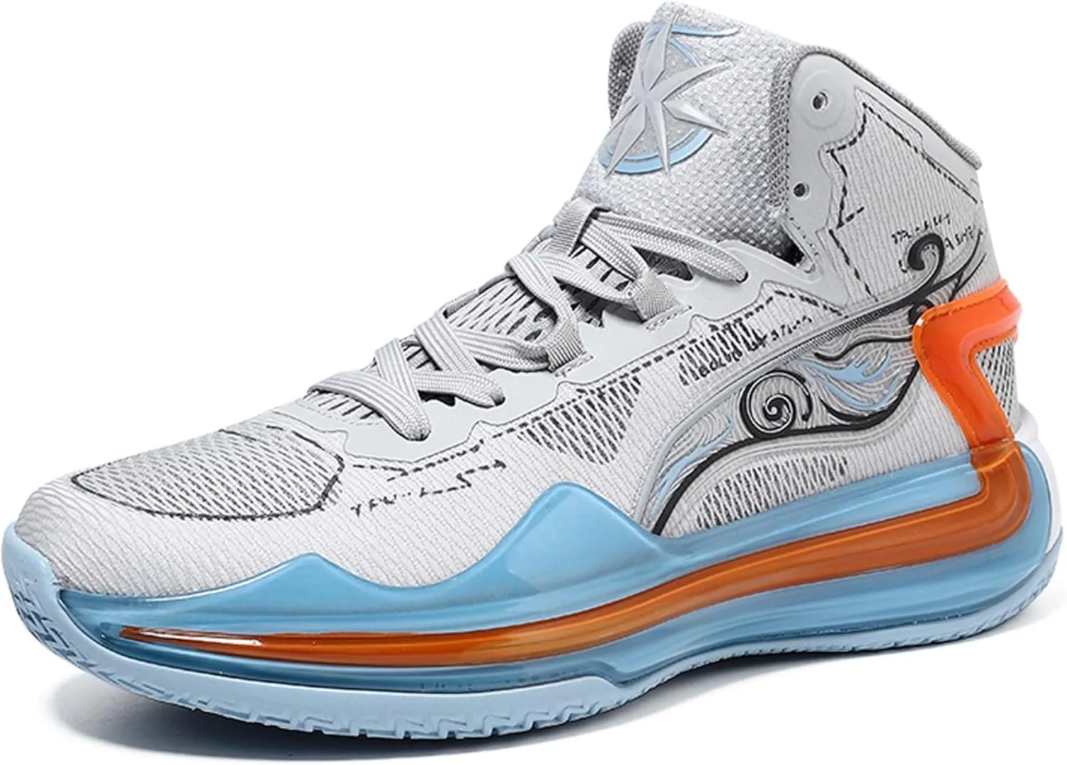 Men and Women Comfortable and Breathable Basketball Sneakers mid Top Lace Up Non Slip Running Shoes Lightweight Carrying Casual Sneakers Durable Fitness Training Shoes