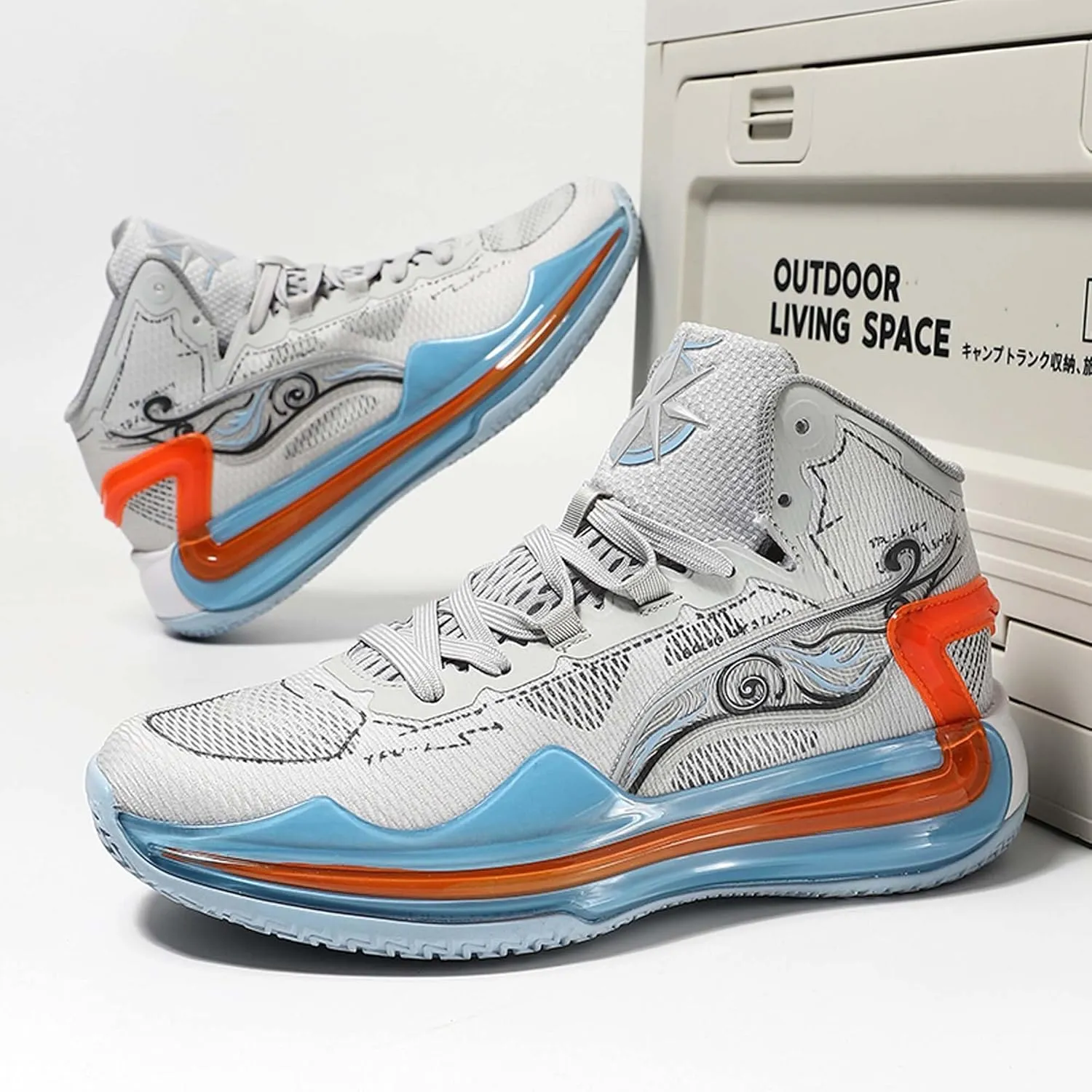 Men and Women Comfortable and Breathable Basketball Sneakers mid Top Lace Up Non Slip Running Shoes Lightweight Carrying Casual Sneakers Durable Fitness Training Shoes