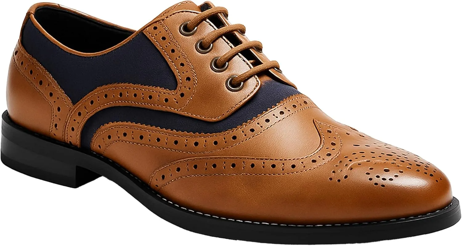 Men’s & Boys Suede-Leather Wingtip Brogue Oxford Shoes for Weddings & All Occasions