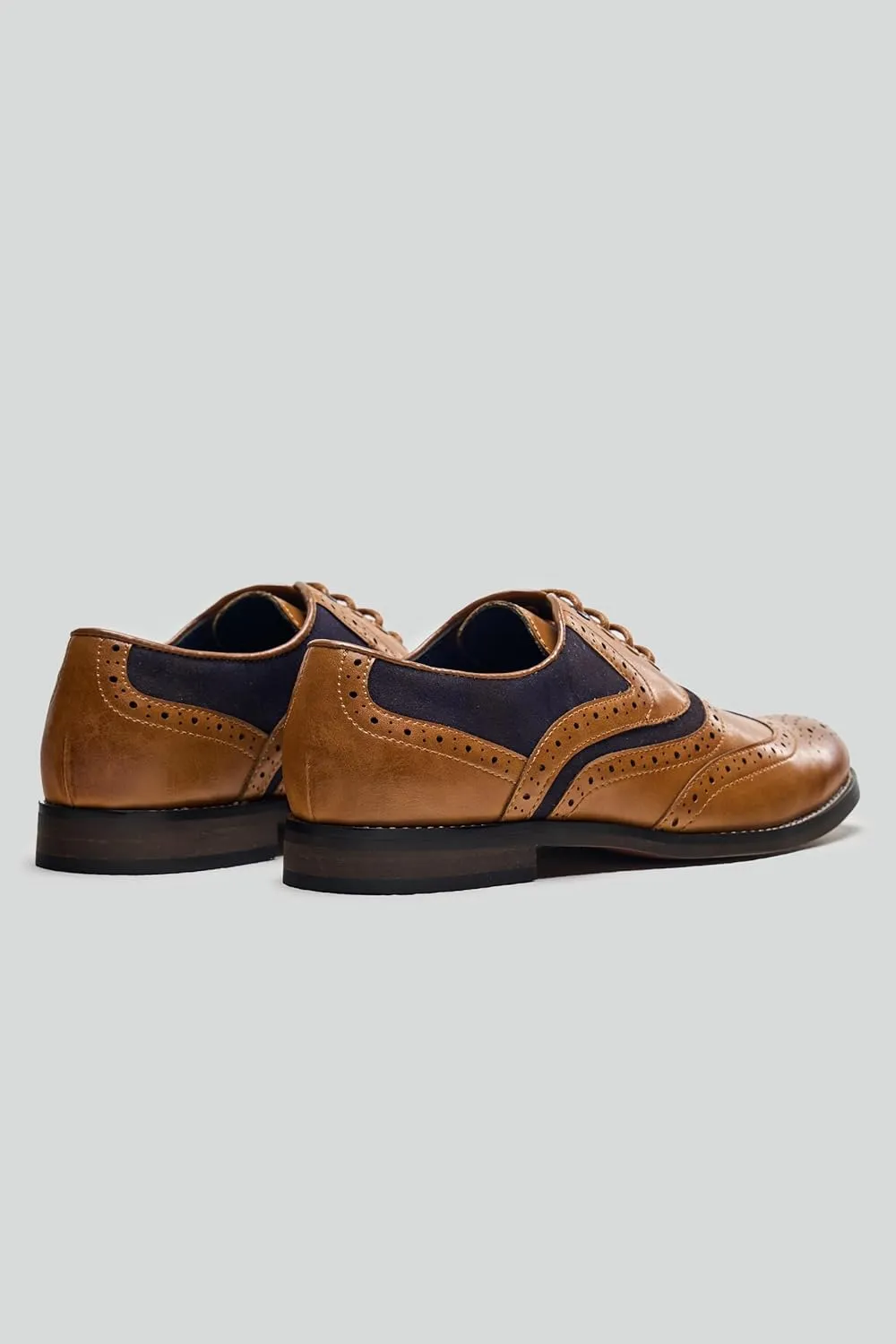 Men’s & Boys Suede-Leather Wingtip Brogue Oxford Shoes for Weddings & All Occasions