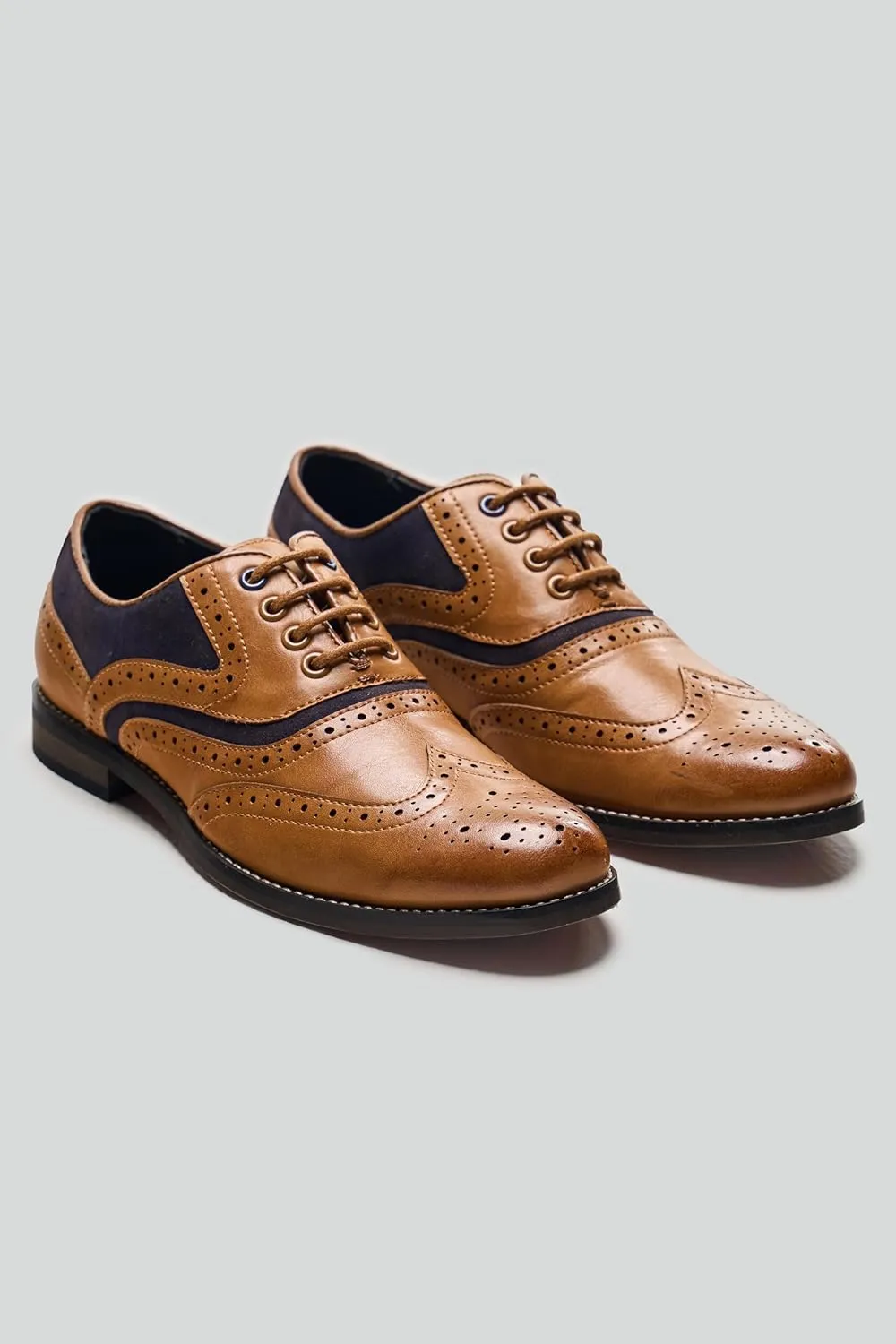 Men’s & Boys Suede-Leather Wingtip Brogue Oxford Shoes for Weddings & All Occasions
