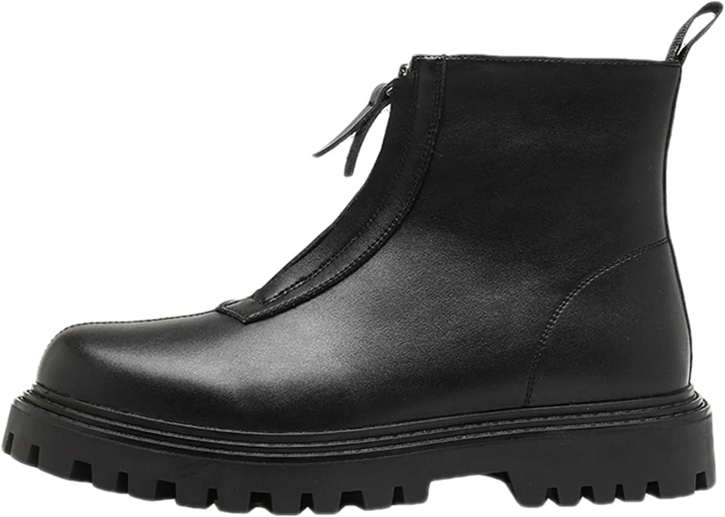 Men's Chelsea Ankle Boots Lrregular Bottom Front Zip Cowhide Leather Waterproof Wearable Non Casual Work Slip On