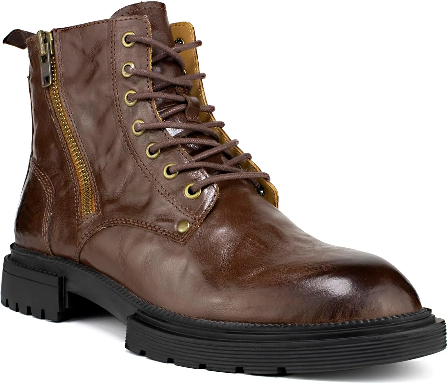 Men's Chelsea Boots with YKK Zipper & Breathable OrthoLite Footbed | Fashion Casual Full-Grain Leather Ankle Boots| Durable Slip-Resistant Rubber Sole for Comfort & Support