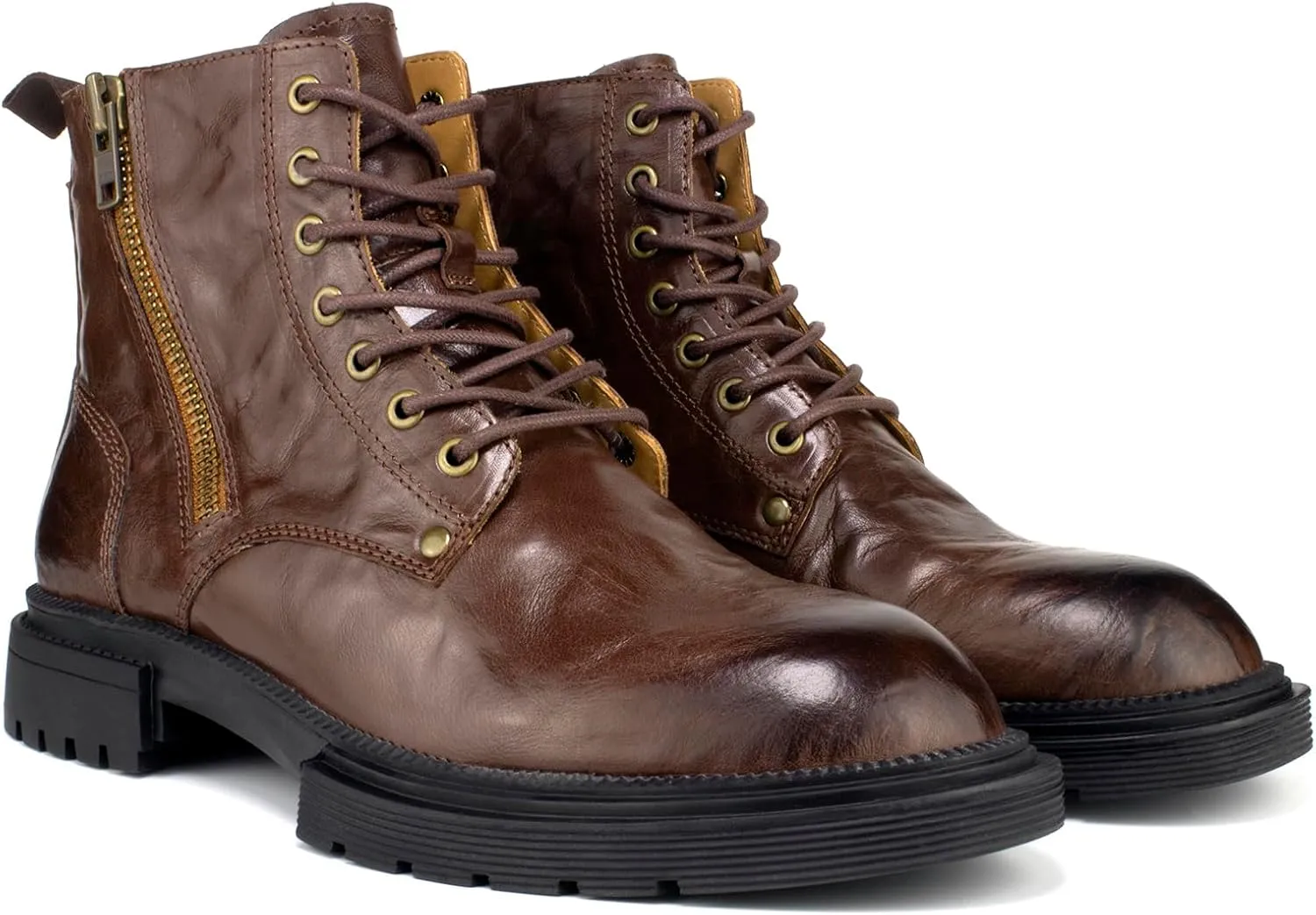 Men's Chelsea Boots with YKK Zipper & Breathable OrthoLite Footbed | Fashion Casual Full-Grain Leather Ankle Boots| Durable Slip-Resistant Rubber Sole for Comfort & Support