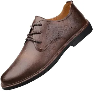 Men's Classic Lace-up Formal Business Oxford Shoes Genuine Leather Low Men Dress Shoes