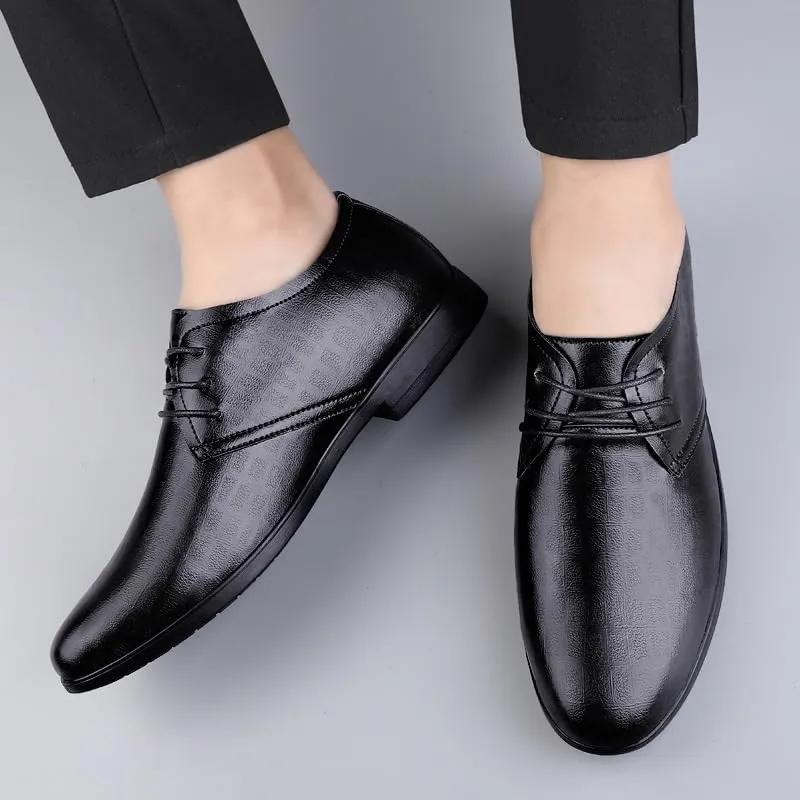 Men's Classic Lace-up Oxfords Shoes Vintage Derby Shoes Mens Patent Leather Formal Business Dress Shoes