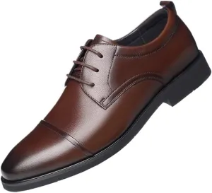 Men's Classic Leather Dress Shoes Breathable Wingtip Retro Derby Shoes Formal Business Oxford Shoes for Men