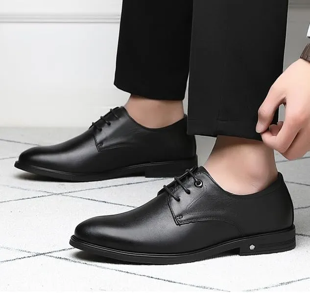 Men's Classic Modern Dress Shoes Lace-up Formal Business Genuine Leather Oxford Shoes for Men