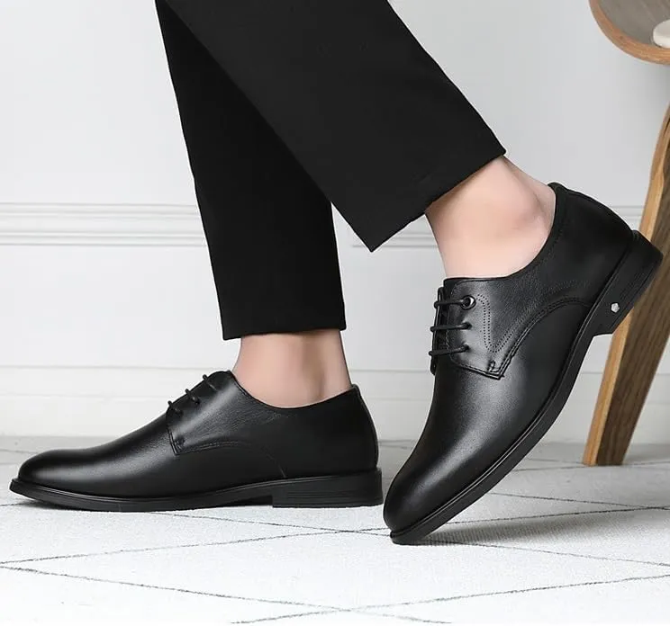 Men's Classic Modern Dress Shoes Lace-up Formal Business Genuine Leather Oxford Shoes for Men