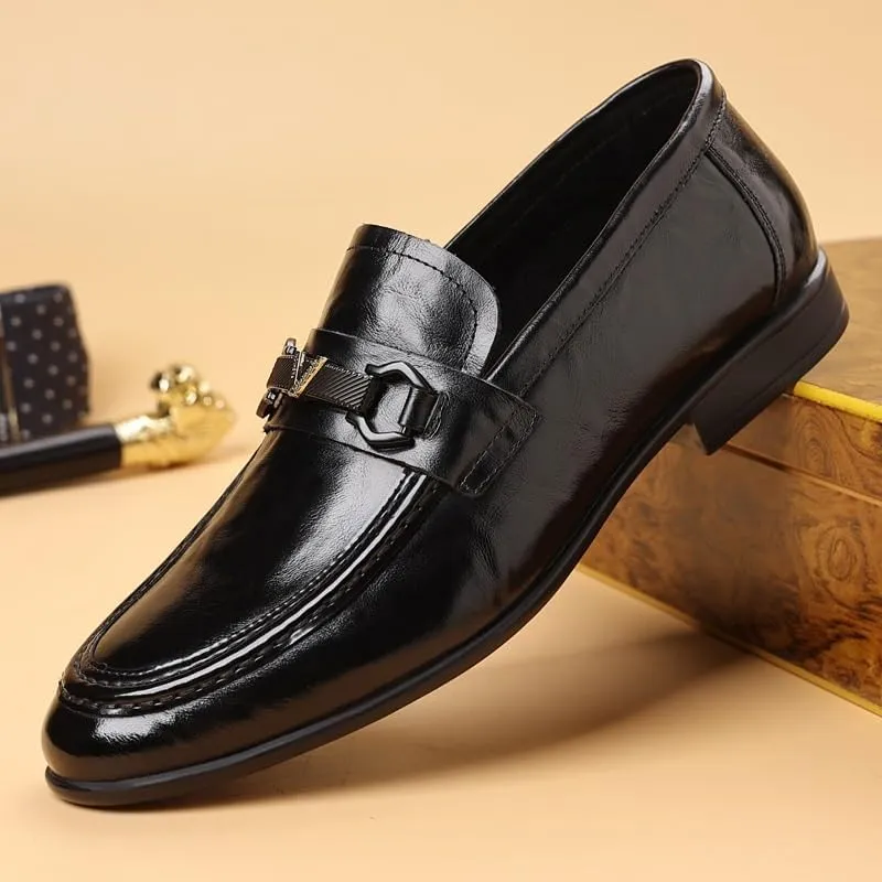 Men's Classic Slip On Pointed Toe Formal Oxfords Shoes Fashion Breathable Business Wedding Dress Shoes for Men