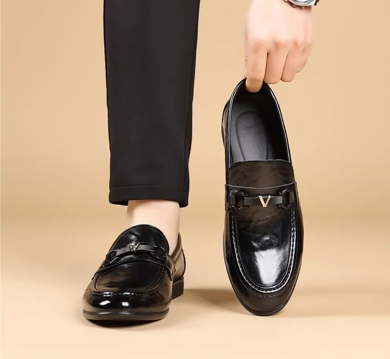 Men's Classic Slip On Pointed Toe Formal Oxfords Shoes Fashion Breathable Business Wedding Dress Shoes for Men