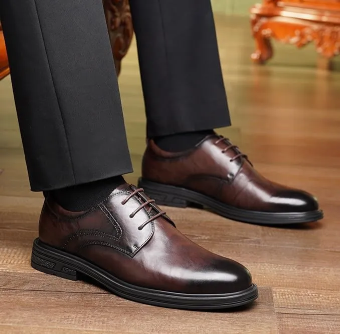 Men's Dress Shoes Casual Retro Classic Comfortable Formal Oxford for Men Business Derby Shoes for Men