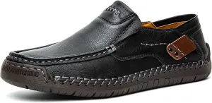 Men's Fashion Athletic Casual Shoes, Premium Genuine Leather Men's Loafers, Flat Loafers, Walking Shoes, Driving Shoes, Hand Sewn, More Durable