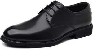 Men's Formal Business Leather Oxfords Genuine Lace-Up Dress Shoes Comfortable Office Wedding Derby Shoes for Men