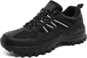 Mens Hiking Shoes Walking Trainers Outdoor Work Sneakers Running Shoes Non-Slip Breathable Trekking Footwear for Camping Travel