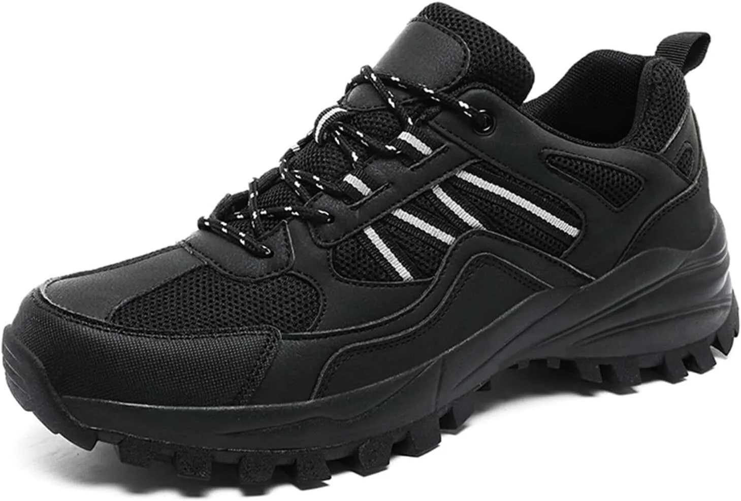 Mens Hiking Shoes Walking Trainers Outdoor Work Sneakers Running Shoes Non-Slip Breathable Trekking Footwear for Camping Travel
