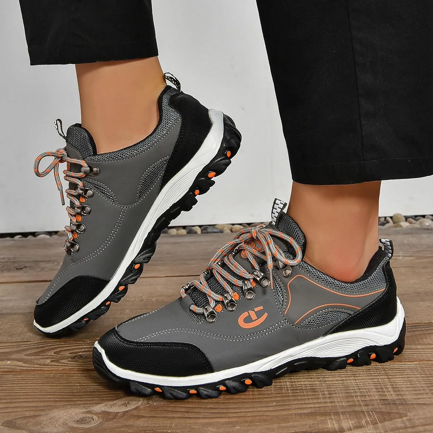 Men's Lace Up Sneakers Lightweight Non Slip Sneakers Arch Support Versatile Walking Shoes Comfort Workout Shoe