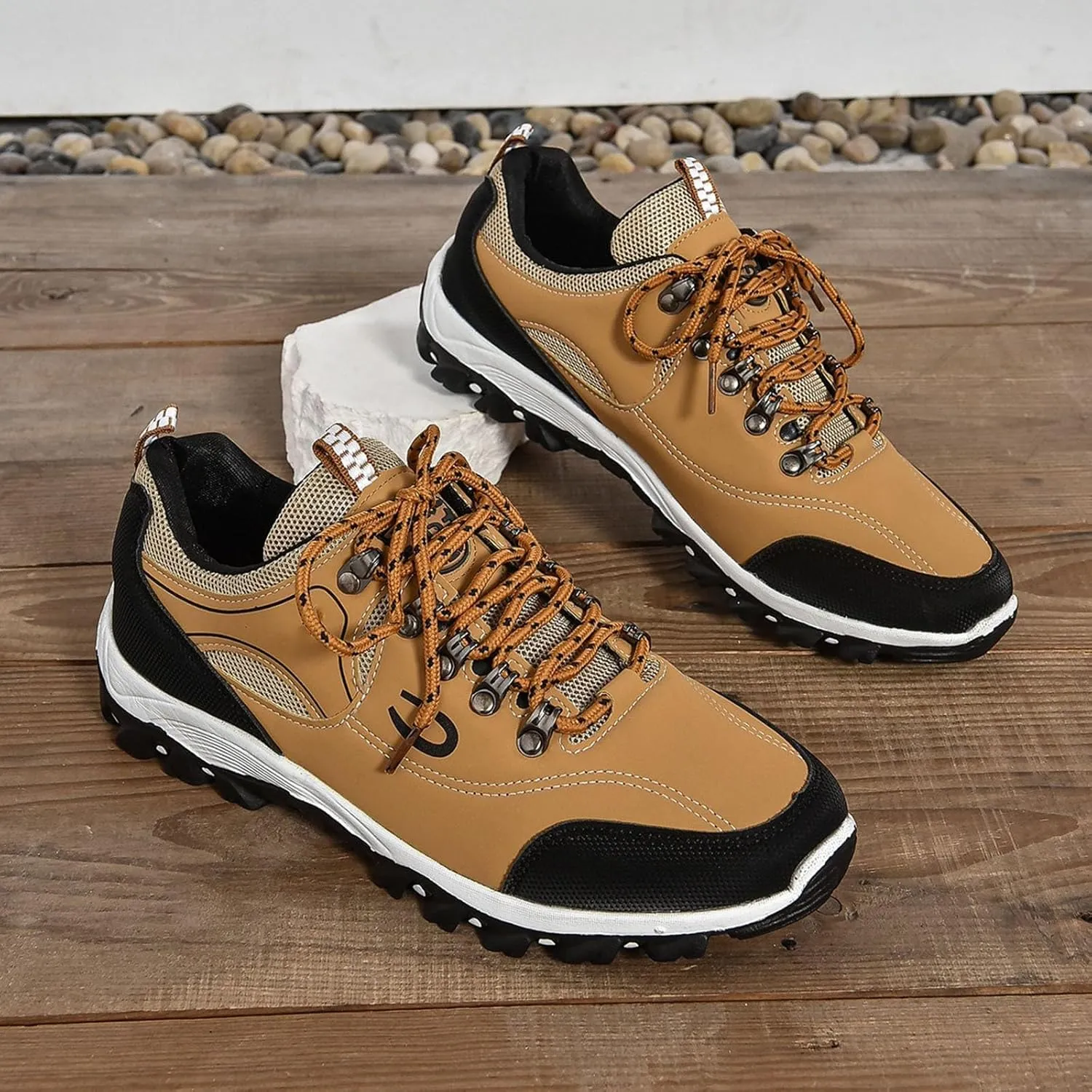 Men's Lace Up Sneakers Lightweight Non Slip Sneakers Arch Support Versatile Walking Shoes Comfort Workout Shoe