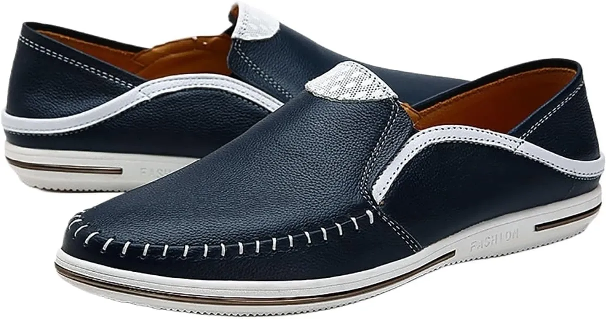 Men's Leather Slip-Resistant Oxford Shoes Lightweight Breathable for Business Casual Wedding Formal Outdoor Walking