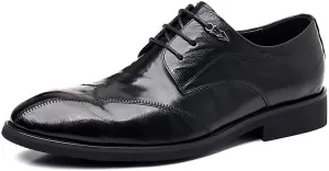 Men's Orthopedic Leather Shoes Comfortable Lace-Up Dress Shoes Business Casual Oxfords Shoes for Men