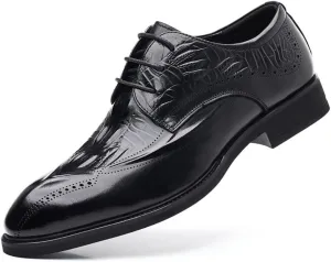 Mens Oxford Men's Luxury Classic Lace-up Formal Oxfords Shoes Fashion Classic Carved Pointed Toe Leather Low Heels Dress Shoes Dress Shoes