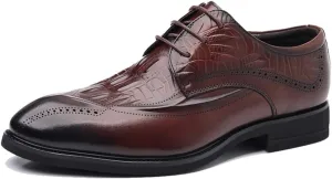 Mens Oxford Men's Luxury Classic Lace-up Formal Oxfords Shoes Fashion Classic Carved Pointed Toe Leather Low Heels Dress Shoes Dress Shoes