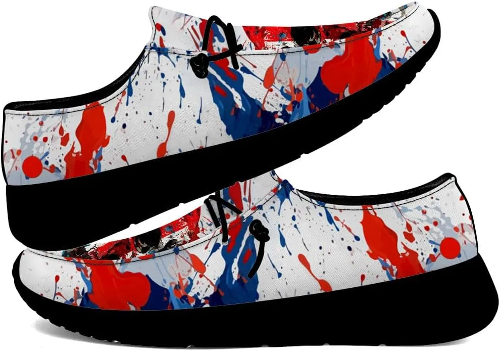 Men's Skull Loafers American Flag Slip-on Shoes Causal Shoes Gifts for Women Men