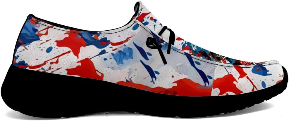 Men's Skull Loafers American Flag Slip-on Shoes Causal Shoes Gifts for Women Men