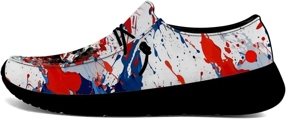 Men's Skull Loafers American Flag Slip-on Shoes Causal Shoes Gifts for Women Men