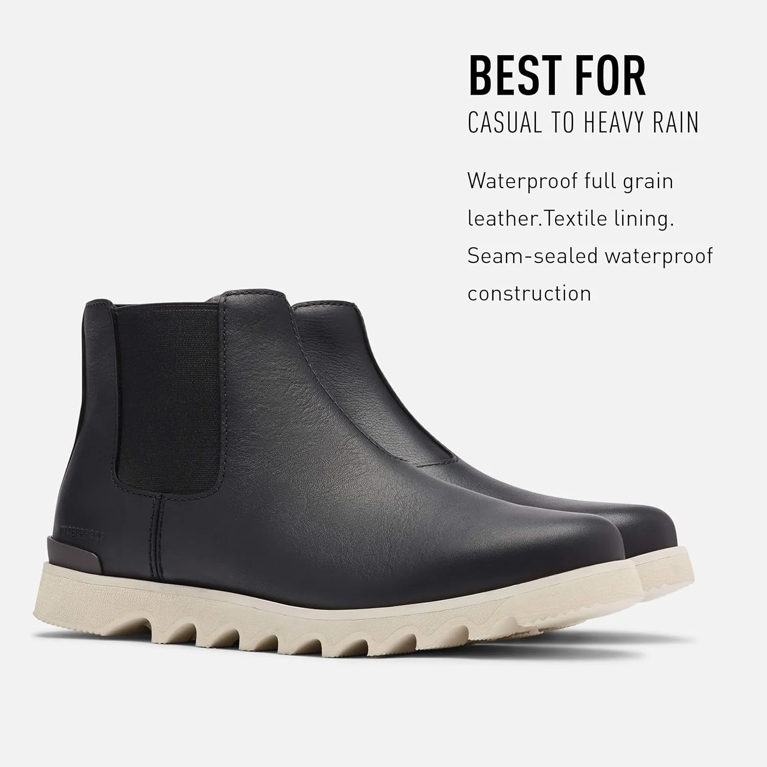 Mens Sorel Kezar Chelsea Waterproof Leather Walking Ankle Boots