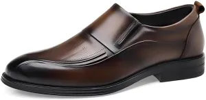 Men's Vintage Classic Slip On Dress Shoes Men Leather Non-Slip Business Platform Oxfords Shoes