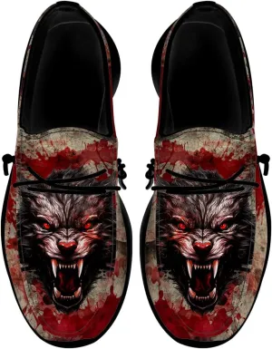 Men's Wolf Shoes Casual Loafers Slip-on Sneakers Wolf Gifts for Men Women