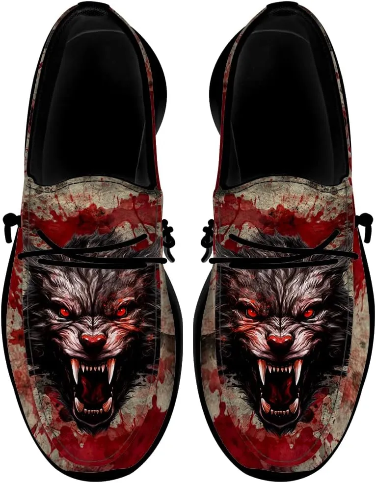 Men's Wolf Shoes Casual Loafers Slip-on Sneakers Wolf Gifts for Men Women