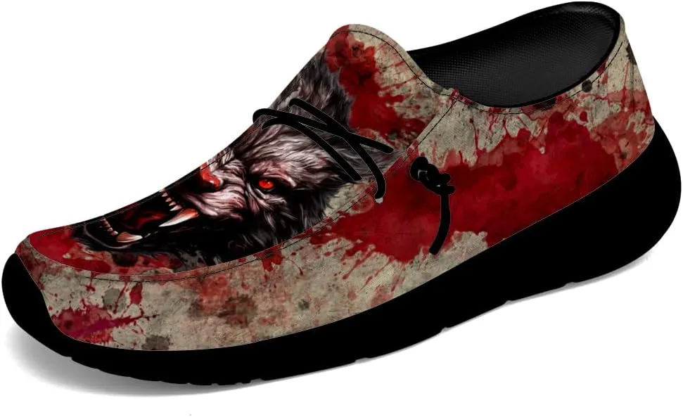 Men's Wolf Shoes Casual Loafers Slip-on Sneakers Wolf Gifts for Men Women