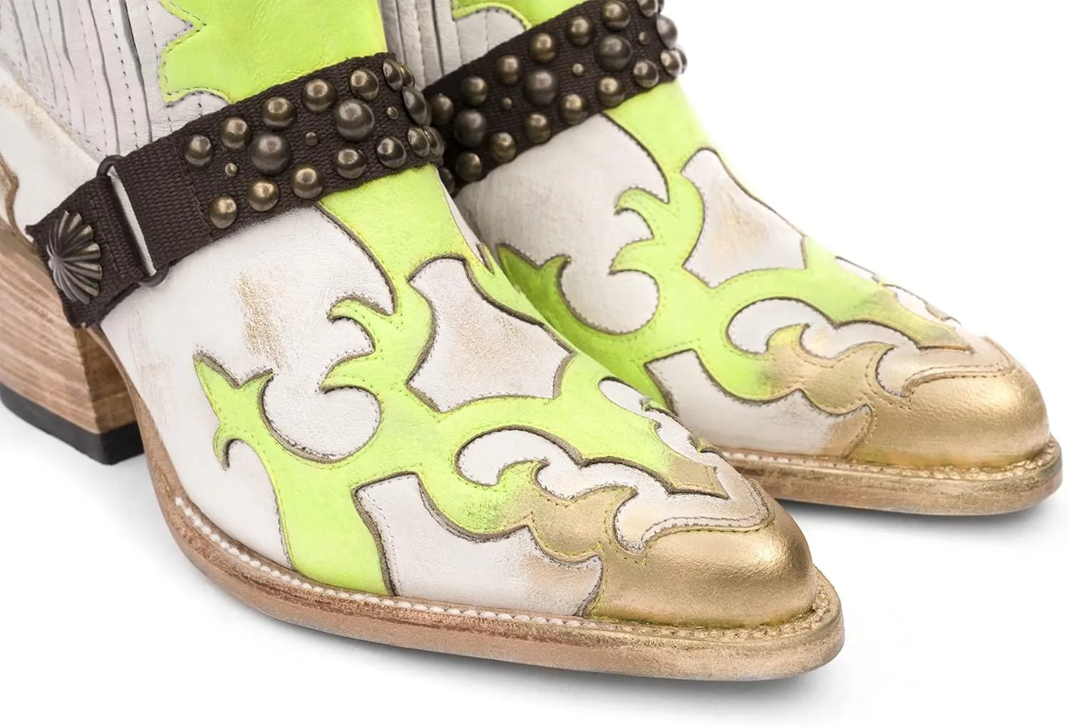 Mezcalero | White Leather Ankle Boots for Women with vintage finish - Dudi