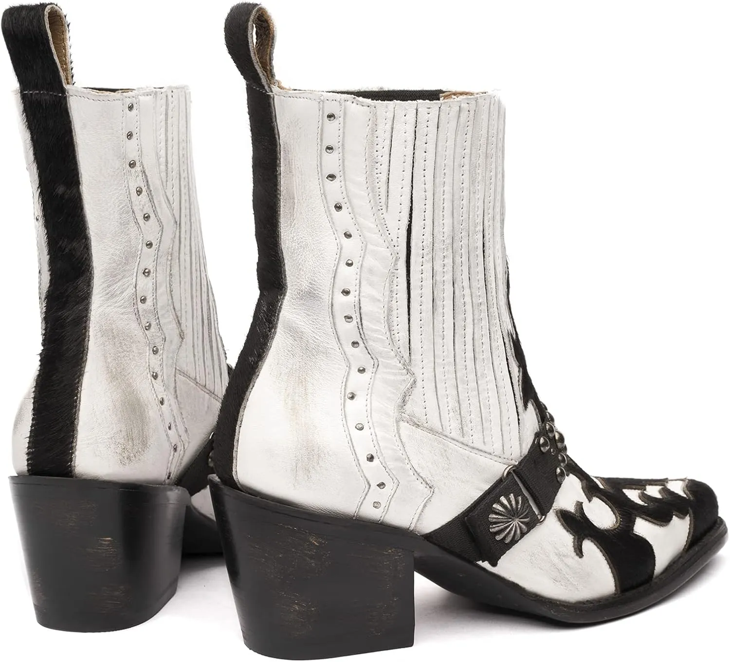 Mezcalero | White Leather Ankle Boots for Women with vintage finish - Dudi