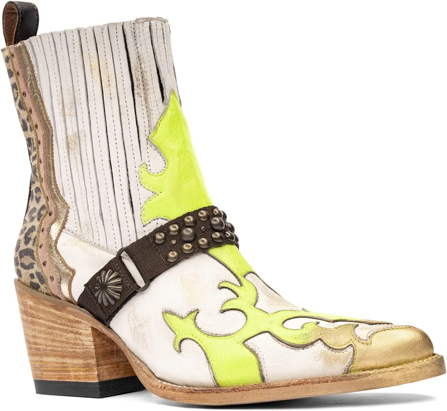 Mezcalero | White Leather Ankle Boots for Women with vintage finish - Dudi