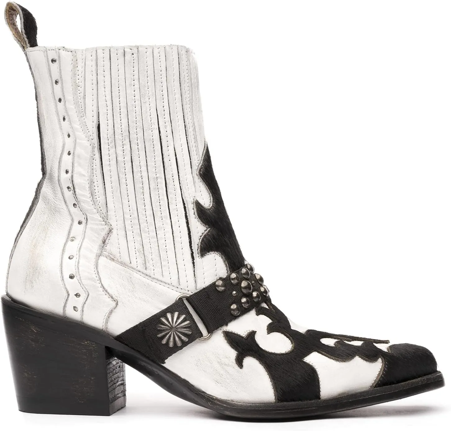 Mezcalero | White Leather Ankle Boots for Women with vintage finish - Dudi
